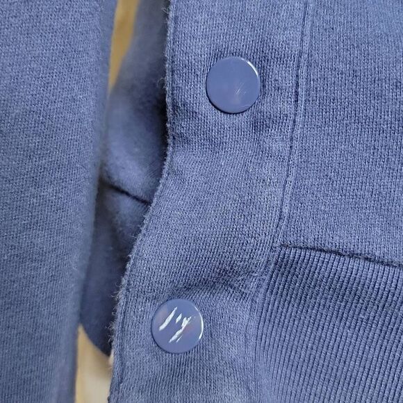 PINK Victoria's Secret Side Snap Full Zip Hoodie Jacket Navy Blue Small - Picture 7 of 15